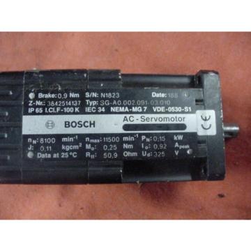 Lot of 3 Bosch Rexroth A/C Servo Motors  Free Shipping