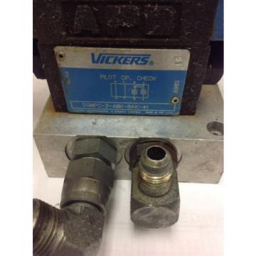 Vickers Hydraulic Solenoid Valve DG4V-3S-8C-VM-FW-B5-61 W/Hydraulic Valve L 93B