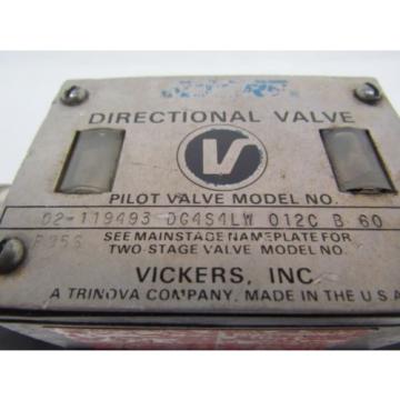 Vickers 02-119493 DG454LW 012 C B 60 Hydraulic Directional Control Valve