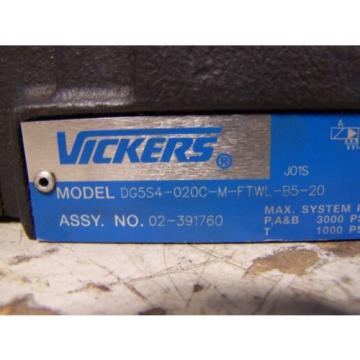 VICKERS DG4V-3S-6C-M-FTWL-B5-60 DIRECTIONAL CONTROL VALVE 120 VAC 46 AMP