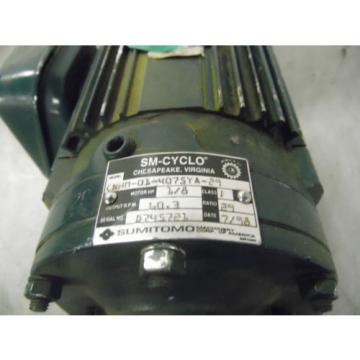 Sumitomo SM-Cyclo Induction Geared Motor, CNHM-01-4075YA-29, 29:1,  WARRANTY