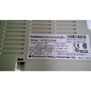 Sumitomo HF-320a Motor Driver Inverters, HF3212-5A5, 55kW-10kVA-75HP