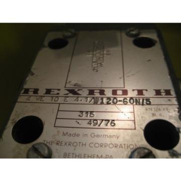 Rexroth Hydraulic Directional Control Valve Solenoid Hydro Norma # 4WE10E41 WL70