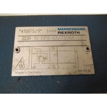 REXROTH ZDR10DP2-53/75YM HYDRAULIC VALVE USED