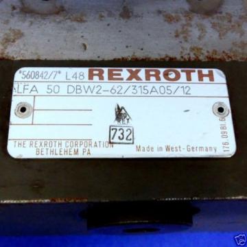 REXROTH HYDRONORMA CARTRIDGE VALVE 5-1/2#034; X 5-1/2#034; OAL LFA-50-DBW2-62/315A02/12