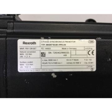 REXROTH-INDRAMAT 3~SYNCHRONOUS PM-MOTOR   lt;gt; MHD071B -061 -PP0 -UN