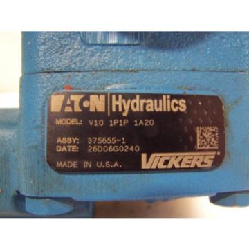 Origin VICKERS VANE HYDRAULIC PUMP V101P1P1A20  2500 PSI MAX 1#034; INLET 1/2#034; OUTLET