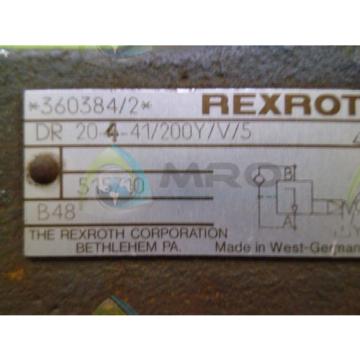 REXROTH DR 204-41/200Y HYDRAULIC VALVE USED