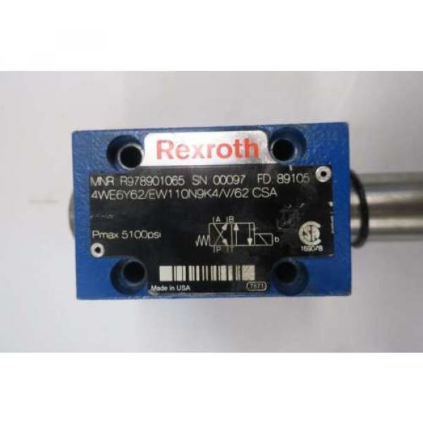 REXROTH 4WE6Y62/EW110N9K4/V/62 5100PSI SOLENOID HYDRAULIC VALVE D550748 #6 image