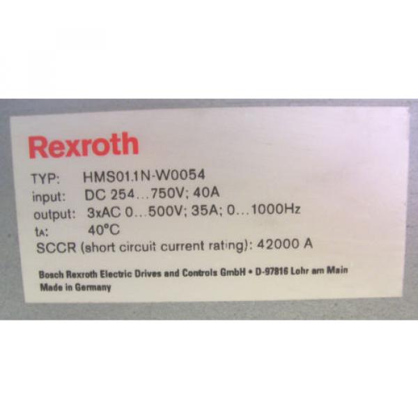 REXROTH  SERVO DRIVE  HMS011N-W0054  HMS011N-W0054-A-07-NNNN  60 Day Warranty #6 image