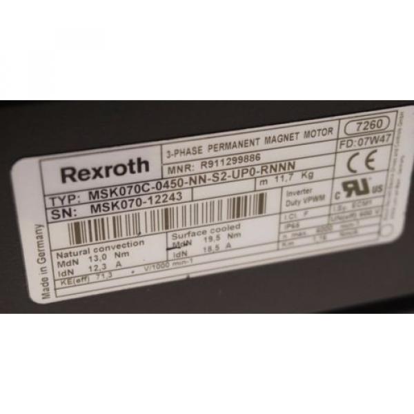 Origin BOSCH REXROTH MSK070C-0450-NN-S2-UPO-RNNN SERVO MOTOR MSK070C0450NNS2UPORNNN #4 image