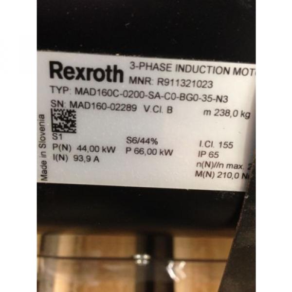 Origin REXROTH MAD160C-0200-SA-C0-BG0-35-N3 3 PHASE INDUCTION MOTOR R911321023 16H #3 image