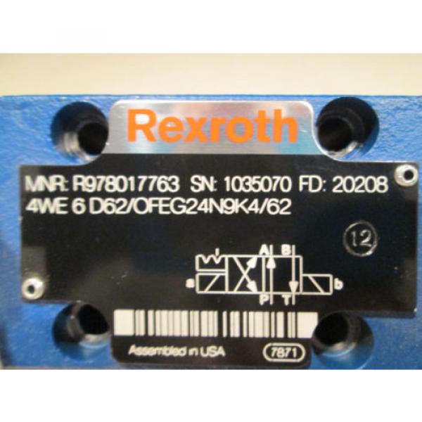 Origin REXROTH R978017763 DIRECTIONAL VALVE 4WE 6 D62/OFEG24N9K4/62 #2 image