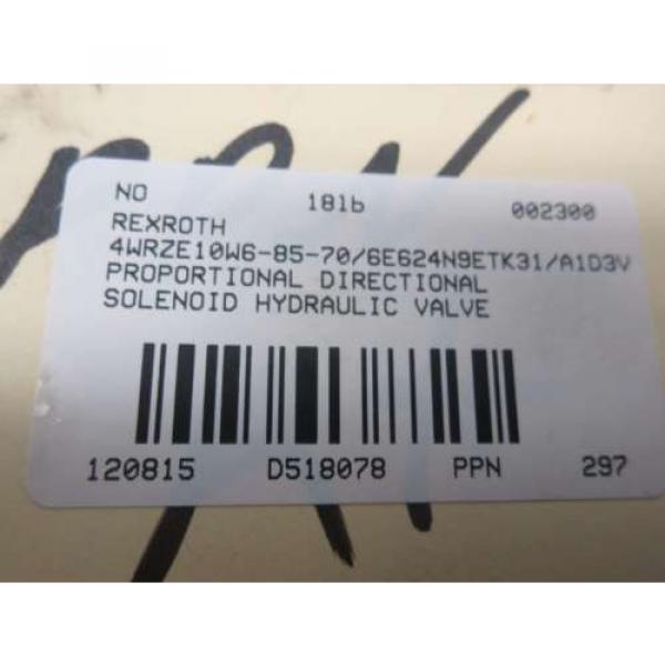 Origin REXROTH 4WRZE10W6-85-70/6E624N9ETK31/A1D3V HYDRAULIC SOLENOID VALVE D518078 #10 image