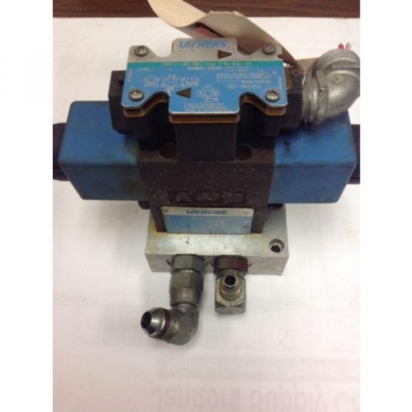 Vickers Hydraulic Solenoid Valve DG4V-3S-8C-VM-FW-B5-61 W/Hydraulic Valve L 93B #1 image