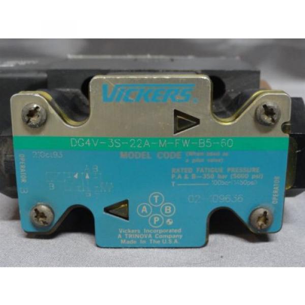 Vickers  REVERSIBLE HYDRAULIC DIRECTIONAL CONTROL  DG4V-3S-22A-M-FW-B5-60  Origin #3 image