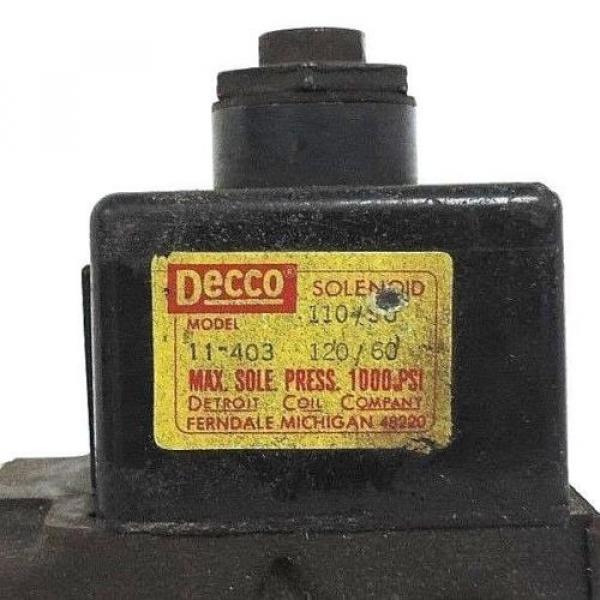 VICKERS DOUBLE A QJ-01-C-L-10F1 HYDRAULIC VALVE W/ DECCO 11-403 COIL #4 image