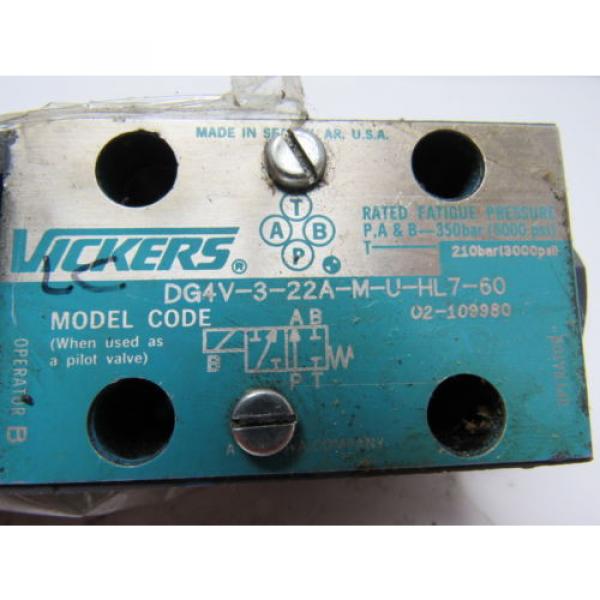 Vickers DG4V-3-22A-M-U-HL7-60 Hydraulic Solenoid Valve 24VDC Coil 3000PSI #9 image
