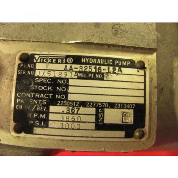 Vickers Hydraulic pump AA-32516-L2A Overhauled From Repair Station Warrant #6 image