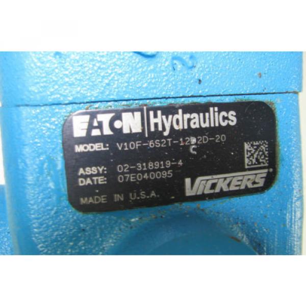 Vickers Eaton 02-318919-4 Hydraulic Vane Pump V10F-6S2T-12C2D-20 Factory Rebuild #4 image