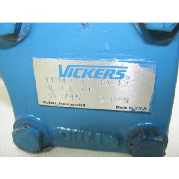 Vickers Eaton 398745-L Hydraulic Vane Pump VTM42 40 40 12 ME L1 14 Rebuilt #3 image