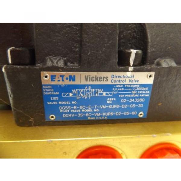 EATON VICKERS HYDRAULIC DIRECTIONAL CONTROL VALVE ACTUATOR MANIFOLD 630AA00662A #7 image