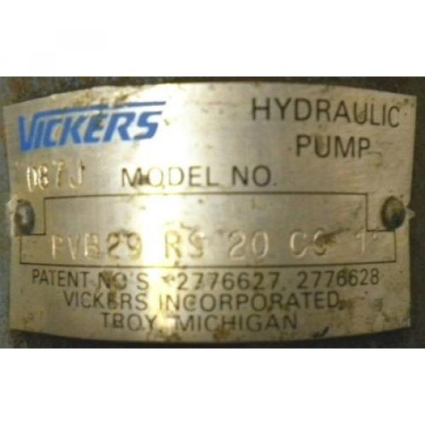 VICKERS HYDRAULIC PUMP MODEL # PVB29 RS 20CC11, D87J #2 image
