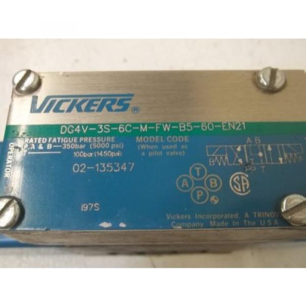 VICKERS DG4V-3S-6C-M-FW-B5-60-EN21 DIRECTIONAL VALVE USED #4 image