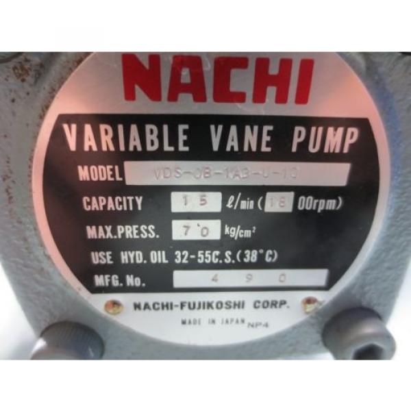 NACHI HYDRAULIC OIL MOTOR LTIS90-NR VBBA-0A4B15 PUMP USV-0A-A3-15-4-12 VDS-OB- #9 image