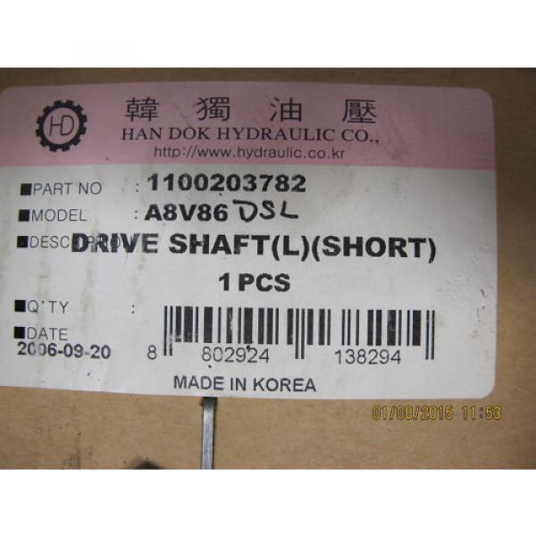 1100203782 Doosan/Daewoo A8V86 Rexroth pumps Left Drive Shaft HD400 HD450 HD500 H #4 image