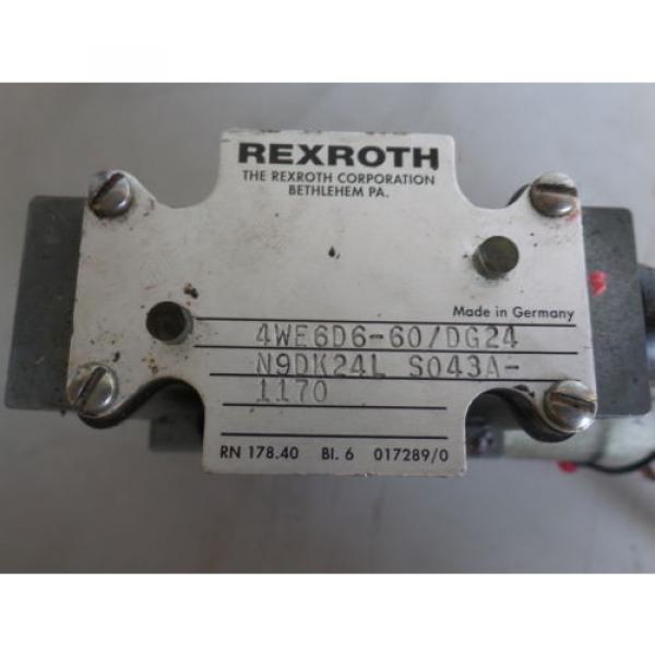 REXROTH SOLENOID VALVE 4WE6D6-60/DG24 N9DK24L S043A-1170 ES-1063B-69 1362M James #5 image