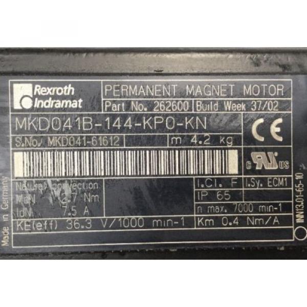 REXROTH-INRAMAT PERMANENT-MAGNET-MOTOR lt;gt; MKD041B -144 -KP0 -KN #5 image