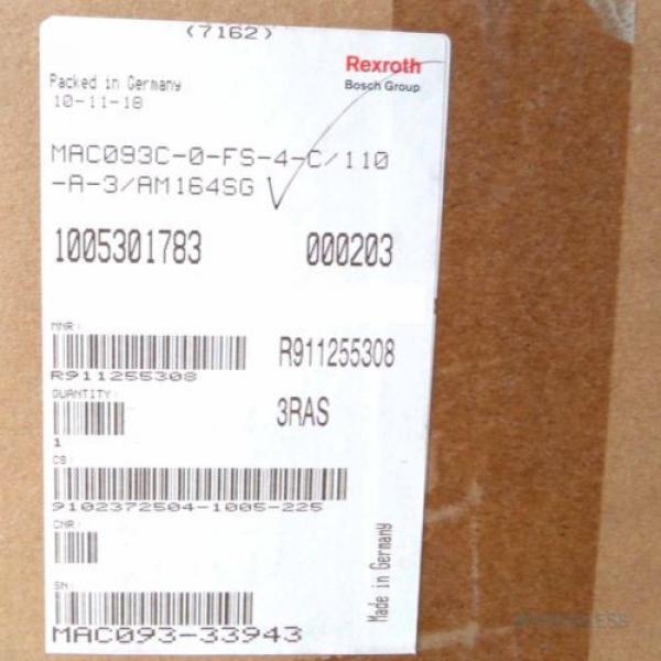 Rexroth Servomotor MAC093C-0-FS-4-C/110-A-3/AM164SG R911255308 REM #2 image