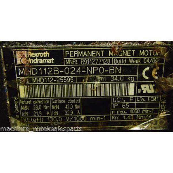 Indramat Rexroth Perm Mag Motor MHD112B-024-NP0-BN_R911277128_MHD112B024NP0BN #4 image