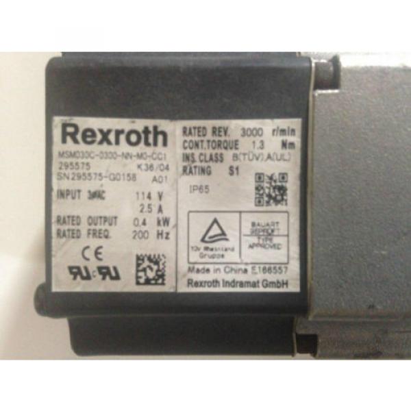 REXROTH BOSCH, MOTOR SERVO W/ABS FEEDBACK, MSM030C-0300-NN-M0-CC1 W/ BRAKE #3 image