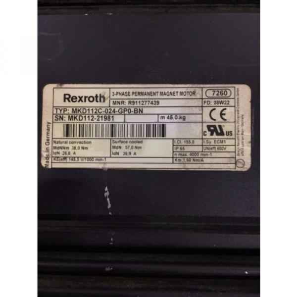 Rexroth Permanent magnet motor MKD112C-024-GP0-BN #1 image