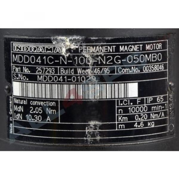 BOSCH REXROTH INDRAMAT DREHSTROMSERVOMOTOR, MDD041C-N-100-N2G-050MB0 GEBRAUCHT #3 image