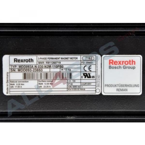 BOSCH REXROTH INDRAMAT DREHSTROMSERVOMOTOR, MDD093A-N-030-N2M-110PB0 GEBRAUCHT #3 image