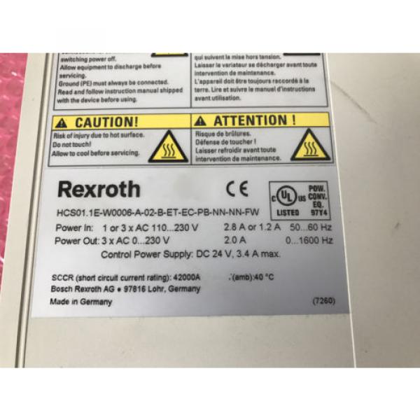 Rexroth Indramat  HCS011E-W006 IndraDrive Cs Rexroth Servosteller gebraucht #2 image