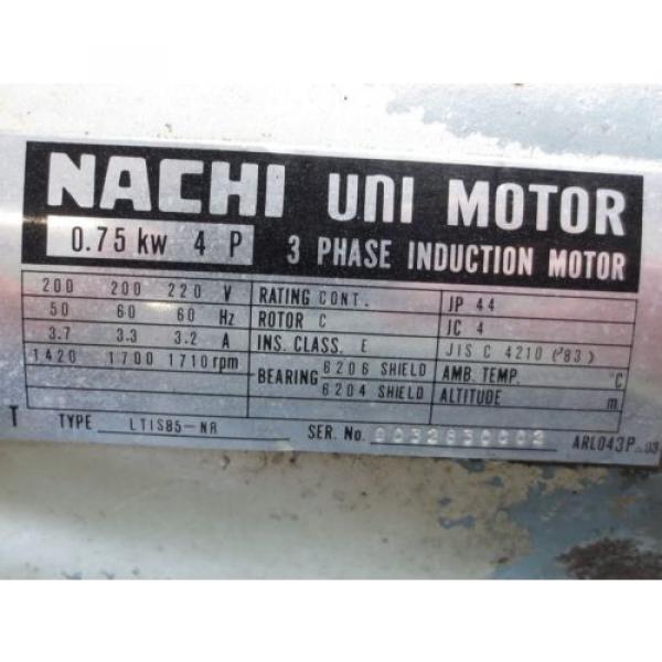 NACHI HYDRAULIC OIL PUMP MOTOR LTIS85-NR UPV-0A-8N1-07A-4-20 PVS-0B-8N1-20 #3 image