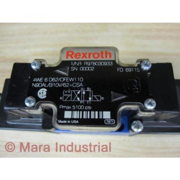Rexroth Bosch R978030933 Valve 4WE6D62OFEW110N9DALB10V62CSA - origin No Box #2 image