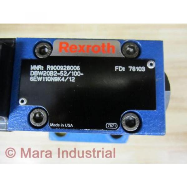 Rexroth Bosch R900928006 Valve DBW20B2-52/100-6EW110N9K4/12 - origin No Box #4 image
